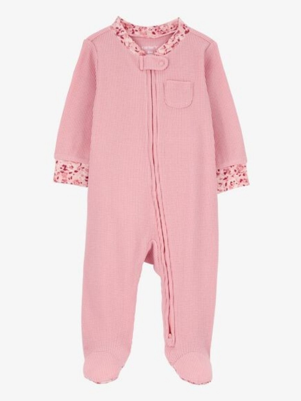 Carter's Thermal One Piece Pink Pajama Zip Up Baby Girl 6 Months